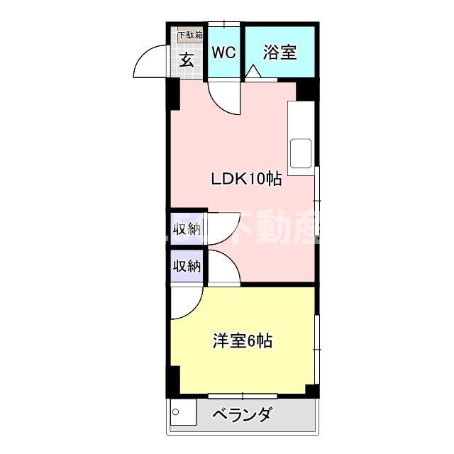 第2メゾン北川(1LDK/3階)の間取り写真