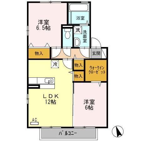 スカイコート大村III(2LDK/2階)の間取り写真