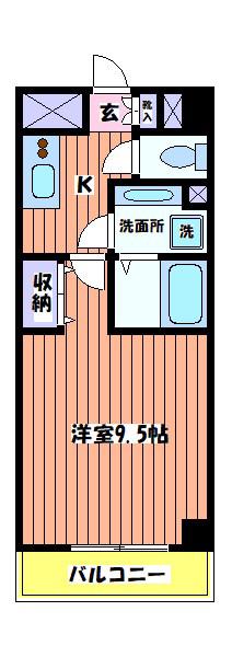オリゾン立川(1K/3階)の間取り写真