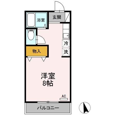 セジュール133(ワンルーム/1階)の間取り写真