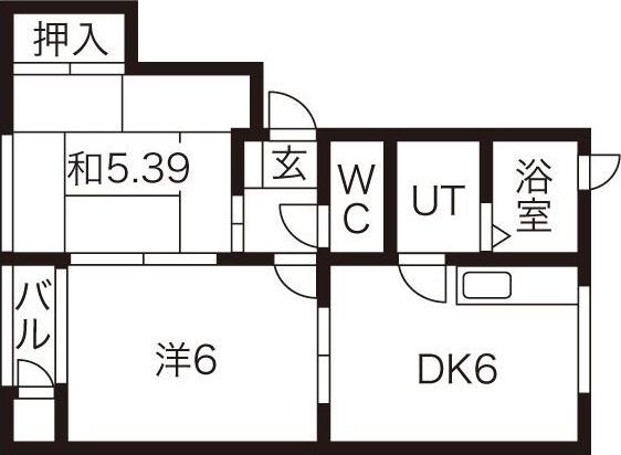 フルール(2DK/2階)の間取り写真