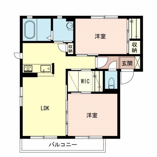 ガーデン憩(2LDK/2階)の間取り写真