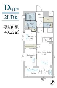 BRILLIA IST 洗足池の杜(2LDK/4階)の間取り写真