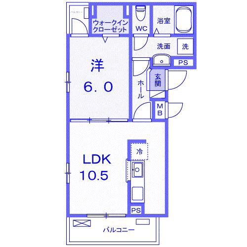 ユーミースリー(1LDK/3階)の間取り写真