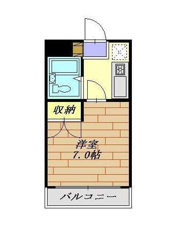 諏訪コーポ川崎(1K/4階)の間取り写真
