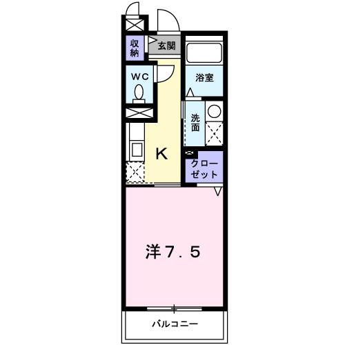 プラティーク(1K/3階)の間取り写真