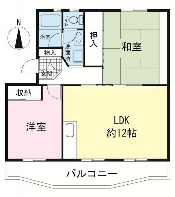 サンセゾン泉(2LDK/2階)の間取り写真