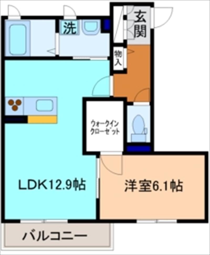 SH・ヴァンベールIIIA棟(1LDK/1階)の間取り写真