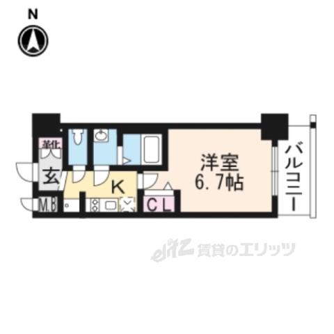 プレサンス THE KYOTO 澄華(1K/5階)の間取り写真