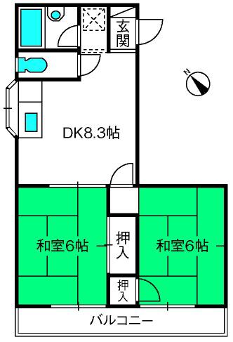 柳沼ビル大成町マンション(2DK/3階)の間取り写真