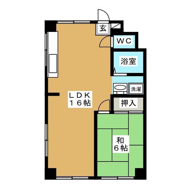 フレックスモア(1LDK/1階)の間取り写真