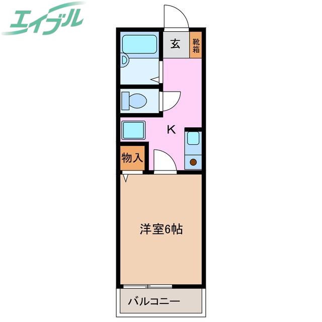 クインシータウン(1K/1階)の間取り写真