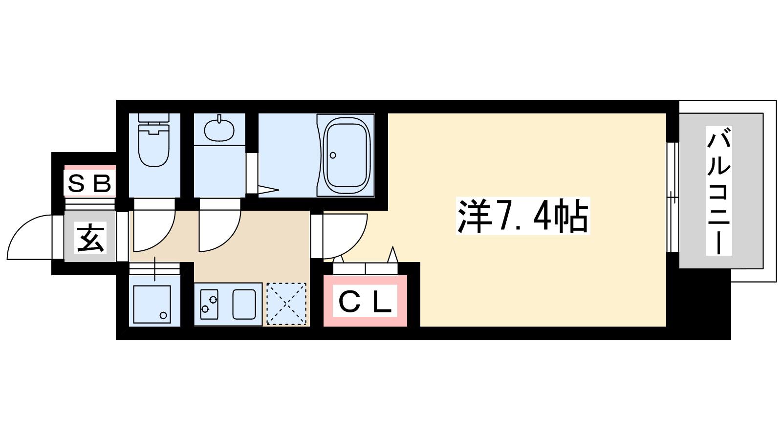 ダブルスタイル新大阪(1K/11階)の間取り写真