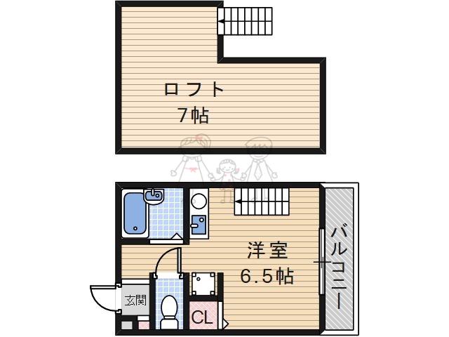 センシブル 天王寺(ワンルーム/6階)の間取り写真