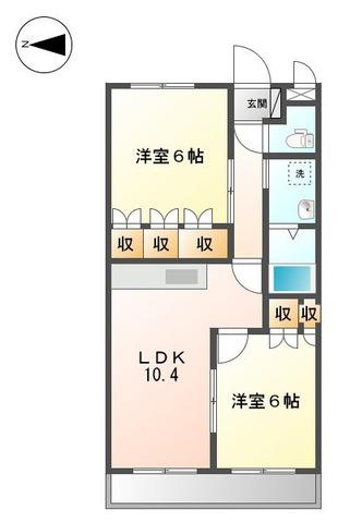 グレース・K(2LDK/1階)の間取り写真