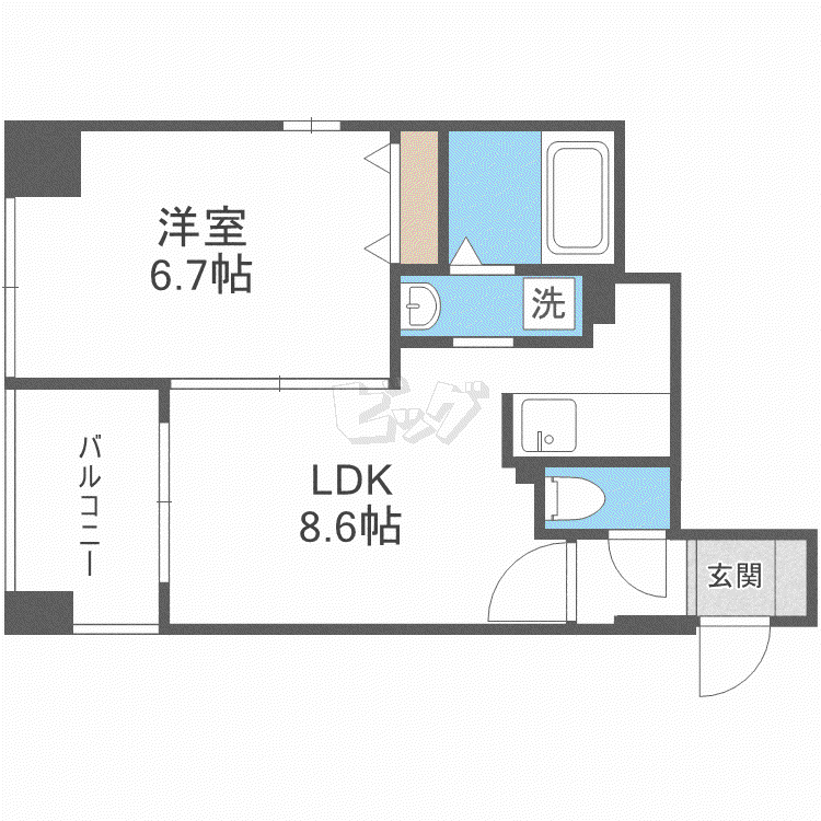 円山シャトー桂和大通館(1LDK/8階)の間取り写真