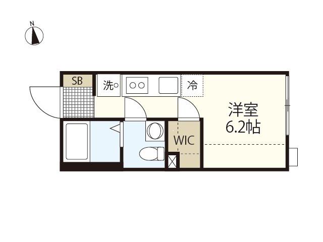 COLLINA向洋中町(ワンルーム/2階)の間取り写真