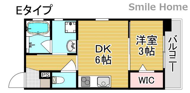 ラシーヌ住吉大社(1DK/5階)の間取り写真