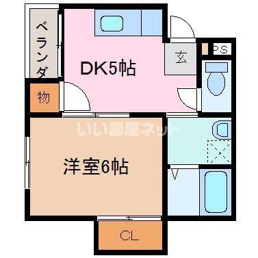 ブラウンホーム(1DK/1階)の間取り写真