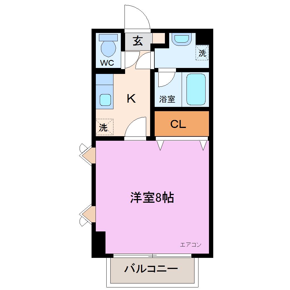 ラフォーレ花園II(1K/1階)の間取り写真