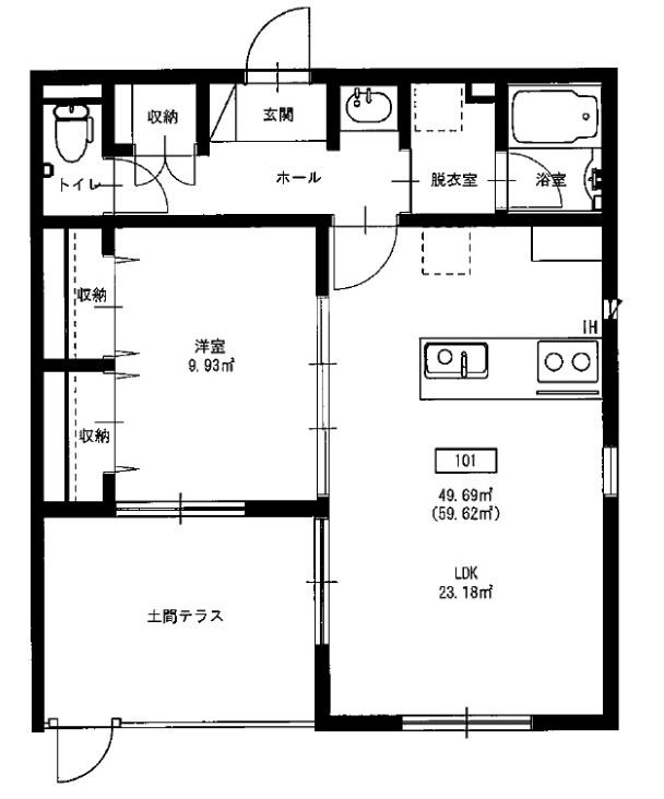CULMINEI(1LDK/1階)の間取り写真