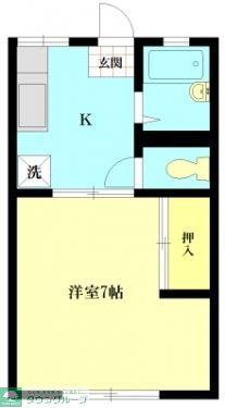 パナハイツ石井A(1K/1階)の間取り写真