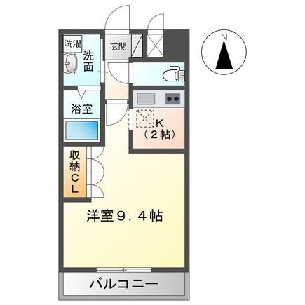 グランドソレイユ(1K/1階)の間取り写真