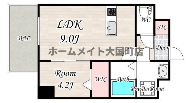 ミラージュパレス天王寺堀越町(1LDK/3階)の間取り写真