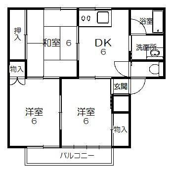コーポローズ(3DK/1階)の間取り写真