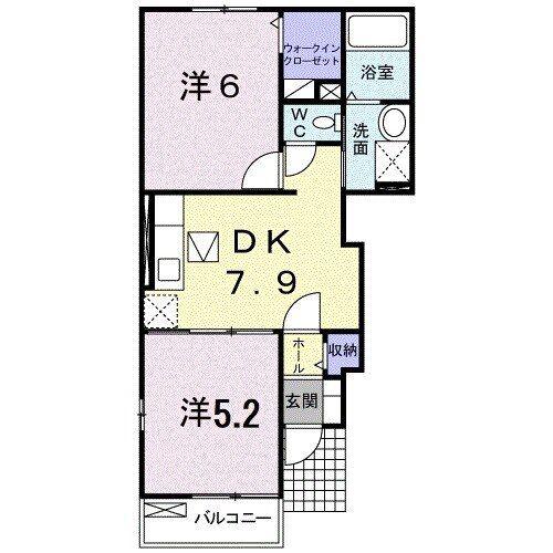 ラネージュIII(2DK/1階)の間取り写真
