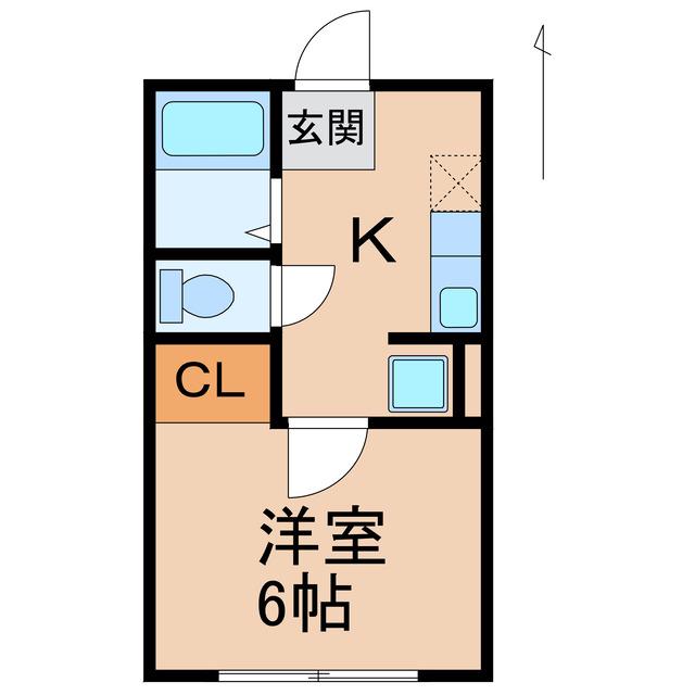 エクストリーム新在家(1K/2階)の間取り写真