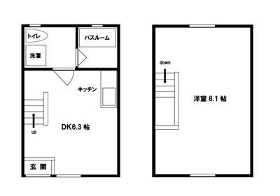 サンマリノ白壁(1DK/1階)の間取り写真