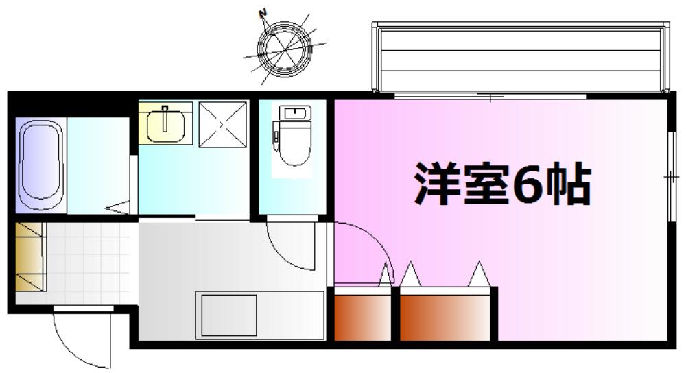 オリオンスクエア(1K/1階)の間取り写真