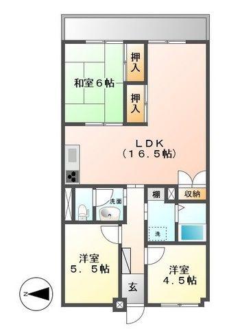 アサヒパレス庄内(3LDK/2階)の間取り写真