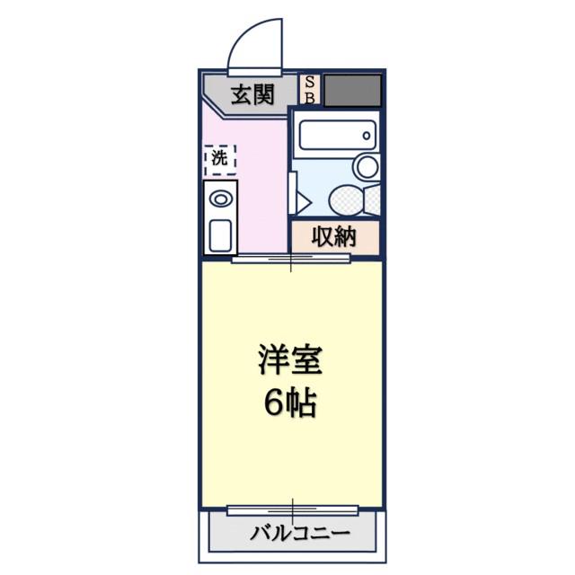 ハウスサンビームIIオゼキ(1K/2階)の間取り写真