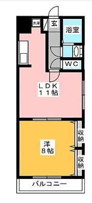 ウィンベル巣鴨(1LDK/2階)の間取り写真