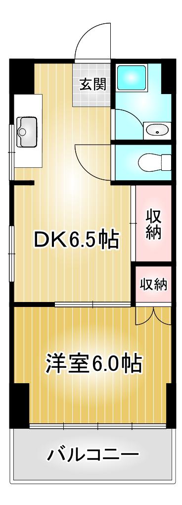 G1ビル千種(1DK/2階)の間取り写真