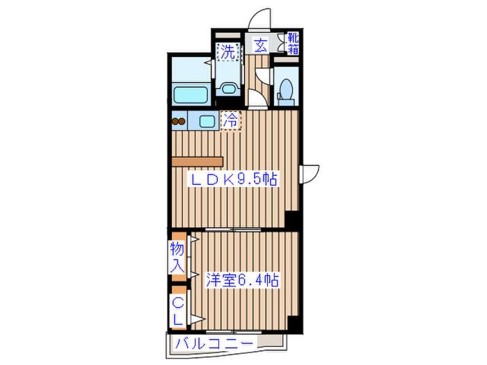 CAST榴岡(1LDK/2階)の間取り写真