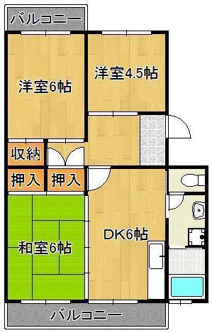 第二ACビル(3DK/4階)の間取り写真