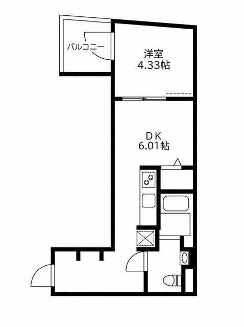 ユーレジデンス武蔵小山(1DK/1階)の間取り写真