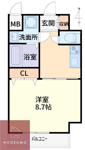 ヴェリテ新大阪II(1K/3階)の間取り写真