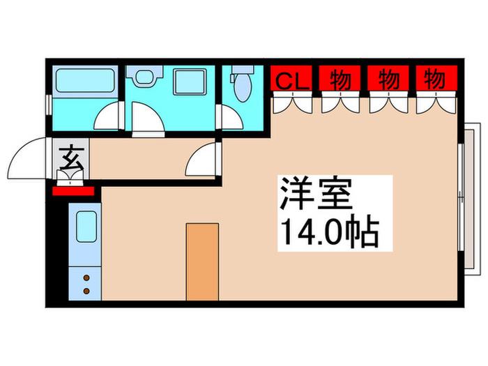 三芯コルクビル(ワンルーム/3階)の間取り写真