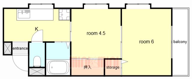 サンパレス21新伊丹(2K/2階)の間取り写真
