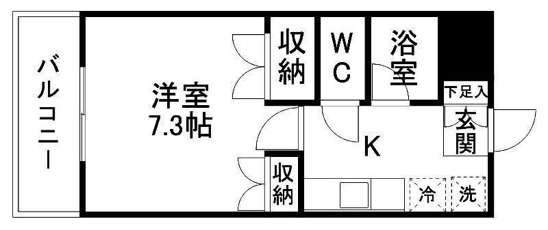 YS仙台新寺(1K/4階)の間取り写真