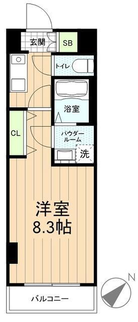 レグゼアゼスト横濱関内(1K/7階)の間取り写真