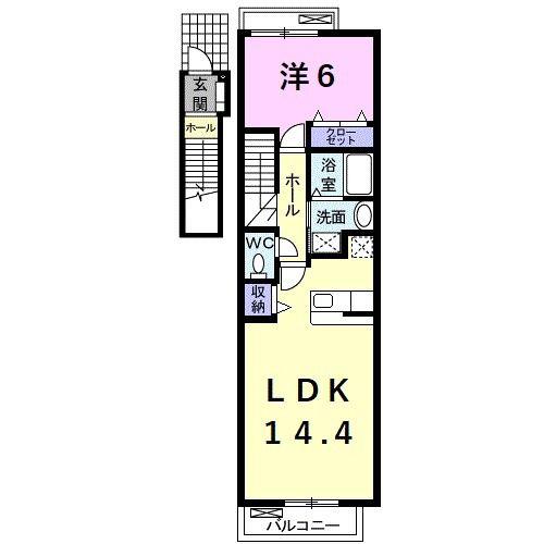 メゾン・ド・スバル(1LDK/2階)の間取り写真