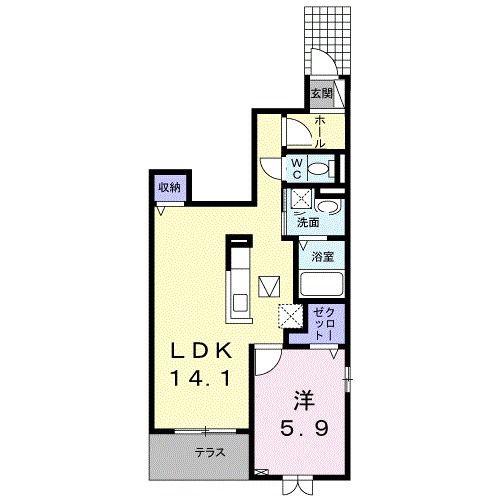 セレノアルバ(1LDK/1階)の間取り写真
