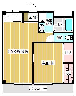 ディアーベル(1LDK/1階)の間取り写真