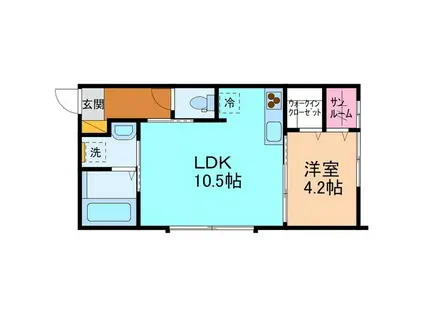 KEYS CLAIR粟田(1LDK/2階)の間取り写真