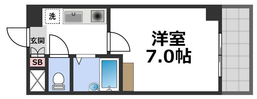 パークレーン深江(1K/4階)の間取り写真